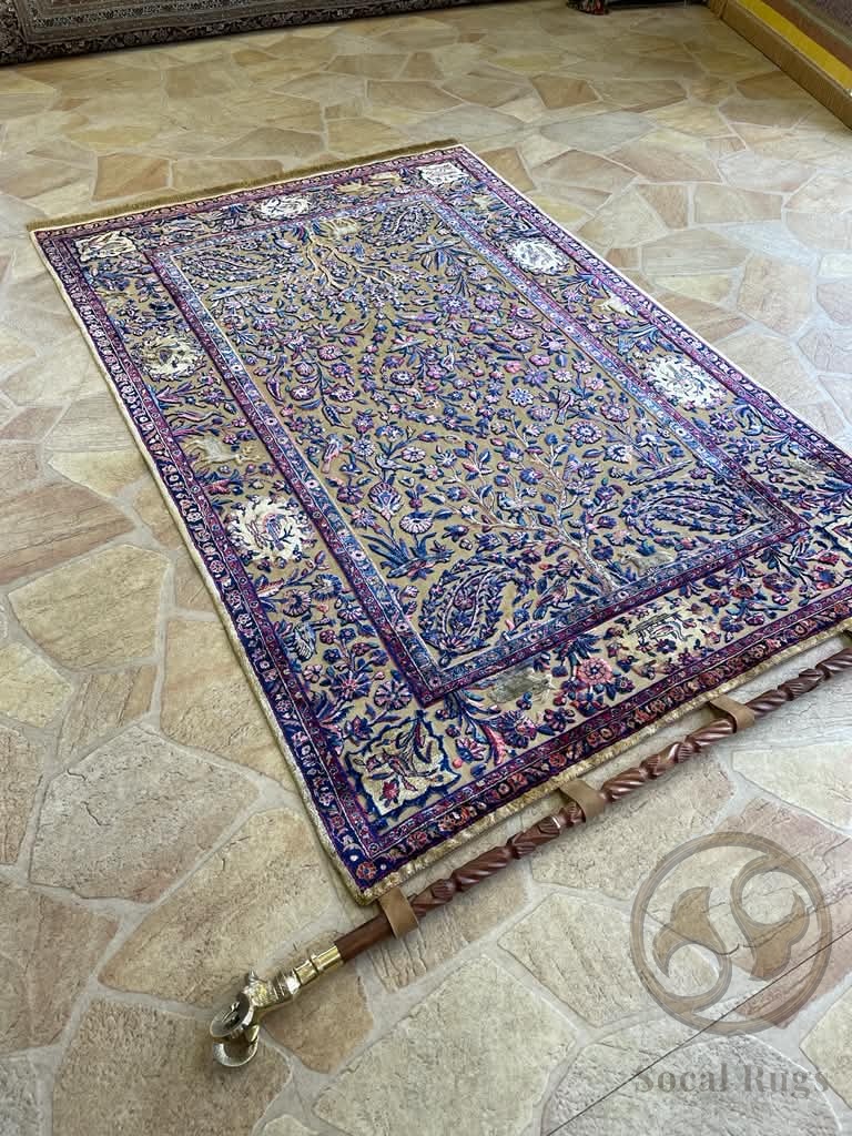 Wood Pole Tapestry Hanging